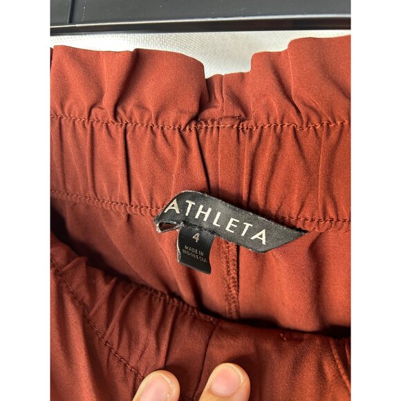 Paperbag Athleta Womens Size 4 Waist Trousers Red - Picture 6 of 13